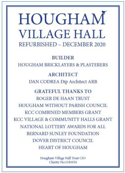 Hougham Village Hall – Refurbished